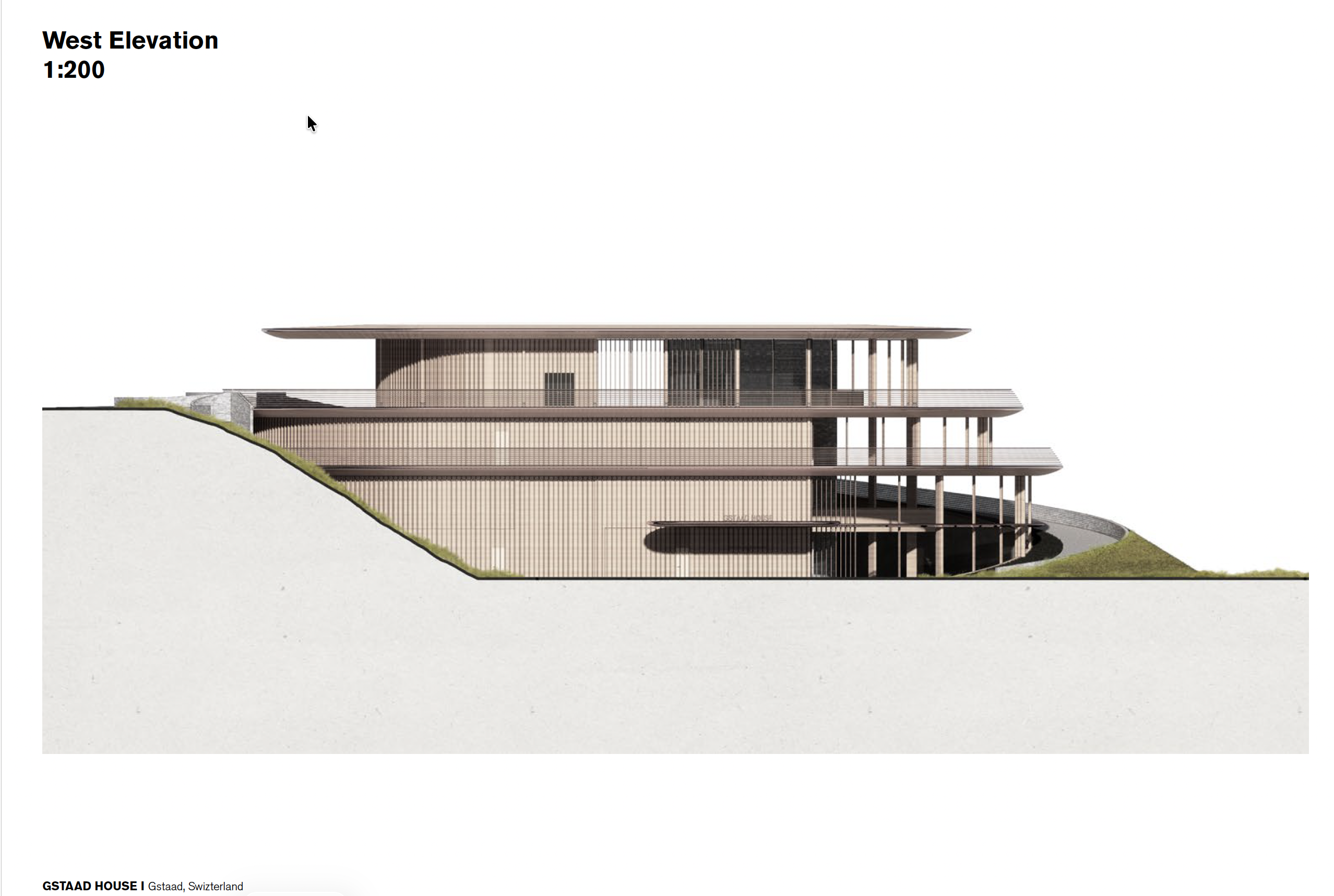 West elevation study of Gstaad House
